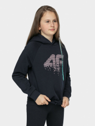  4F Meiteņu neatpogājama sporta jaka ar kapuci