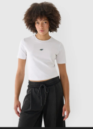 4F Sieviešu t-krekls slim cropped