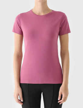 4F Sieviešu t-krekls slim gluds