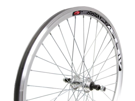Aizmugurējais rats FREEWHEEL 26" SILVER DOUBLE WALL RIM