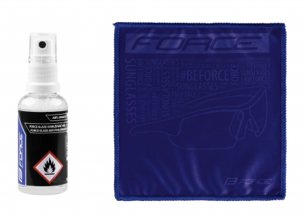 FORCE pretsvīšanas komplekts brillēm,  50 ml + audums