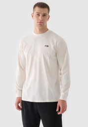 Vīriešu longsleeve oversize ar apdruku - balts